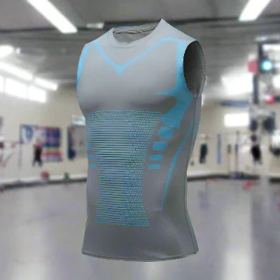 Haut de Compression - GymSleevelessShirt™ - Gris Néon - GymVibe Outfit