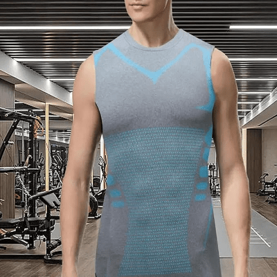 Haut de Compression - GymSleevelessShirt™ - Gris Néon - GymVibe Outfit