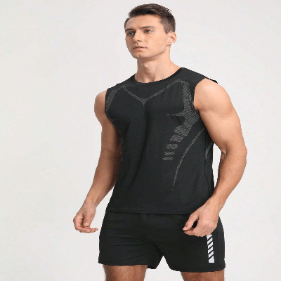 Haut de Compression - GymSleevelessShirt™ - Noir - GymVibe Outfit