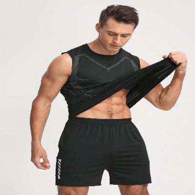 Haut de Compression - GymSleevelessShirt™ - Noir - GymVibe Outfit