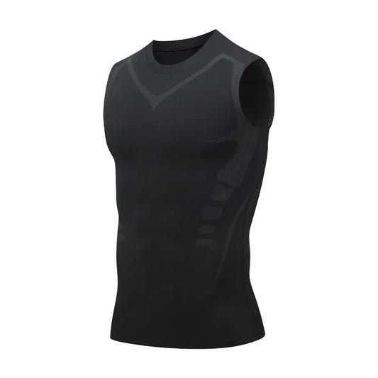 Haut de Compression - GymSleevelessShirt™ - Noir - GymVibe Outfit