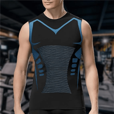 Haut de Compression - GymSleevelessShirt™ - Noir Néon - GymVibe Outfit