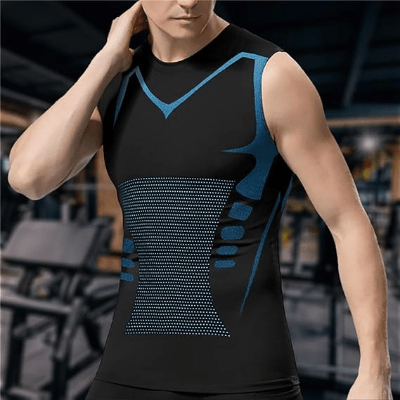 Haut de Compression - GymSleevelessShirt™ - Noir Néon - GymVibe Outfit