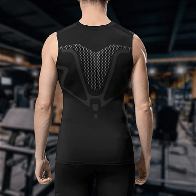 Haut de Compression - GymSleevelessShirt™ - Noir Néon - GymVibe Outfit