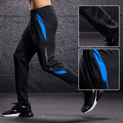 Pantalon sport homme - MenSportPants™ - Noir&Bleu - GymVibe Outfit